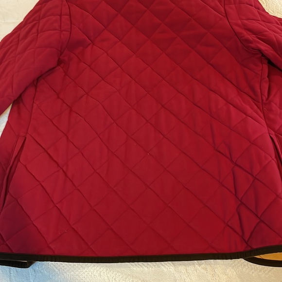 Mia Nola Medium Red Cranberry Jacket Coat cotton blend spandex Quilted - Picture 8 of 11